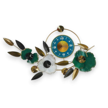 Jeweled Floral Clock (34.7 x 18.5 Inches)